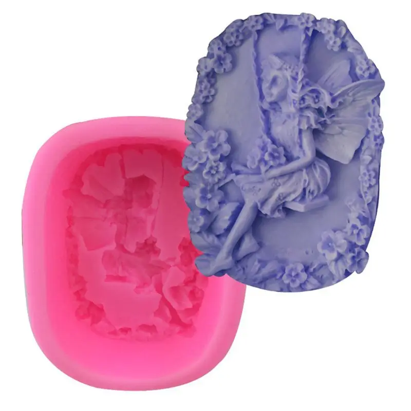 

3D Flower Angel Silicone Soap Mold DIY Clay Candle Making Cake Chocolate Decor