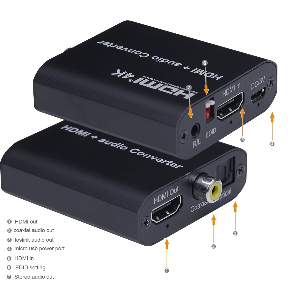 UHD 4K HDMI аудио экстрактор сплиттер к toslink Spdif коаксиальный конвертер адаптер +