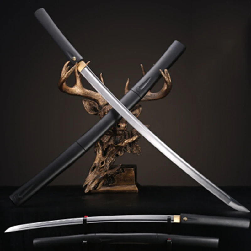 Меч ручной работы 1045 лезвие из углеродистой стали японский меч катана острый край Самурайские деревянные ножны не охранять резки 41 дюймов