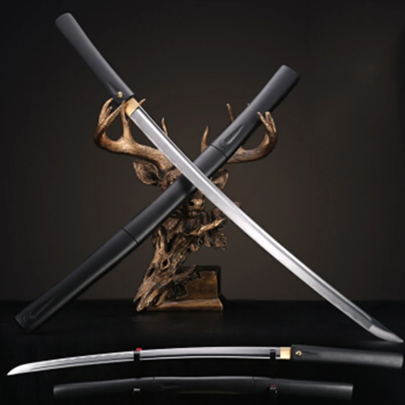 

Handmade swords steel blade katana japanese sword sharp edge samurai wooden scabbard no Guard cutting 41inch