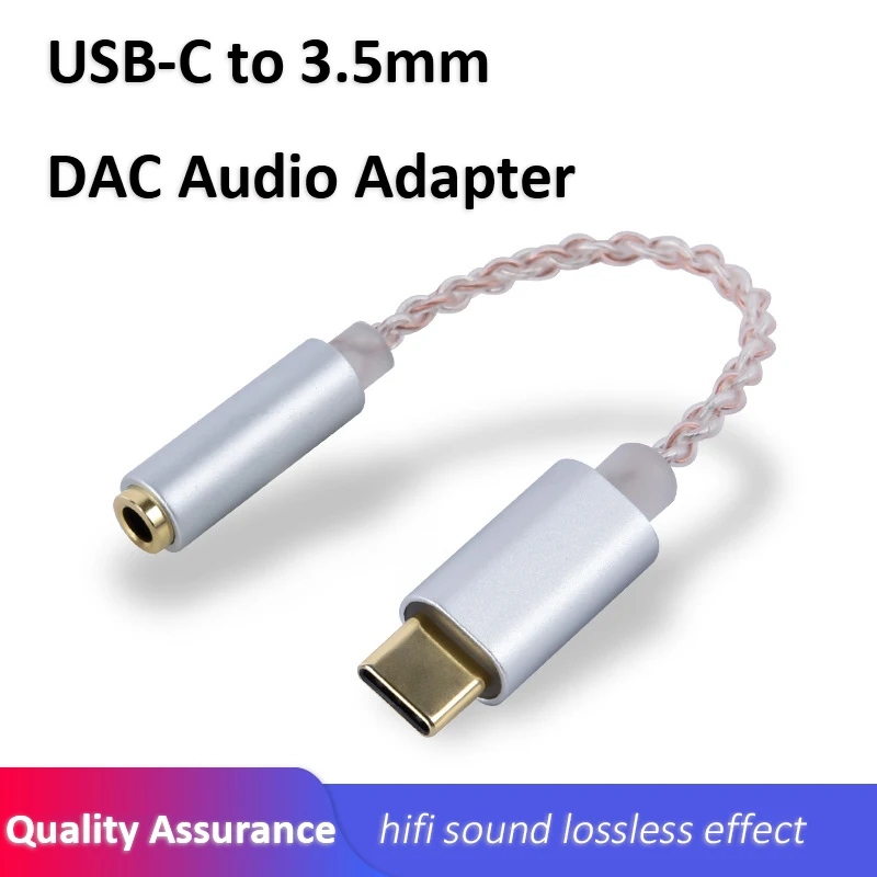 High Quality HIFI DAC earphone Amplifier USB Type C to 3 5mm Headphone audio adapter 32bit 384kHz Digital Decoder AUX Converter