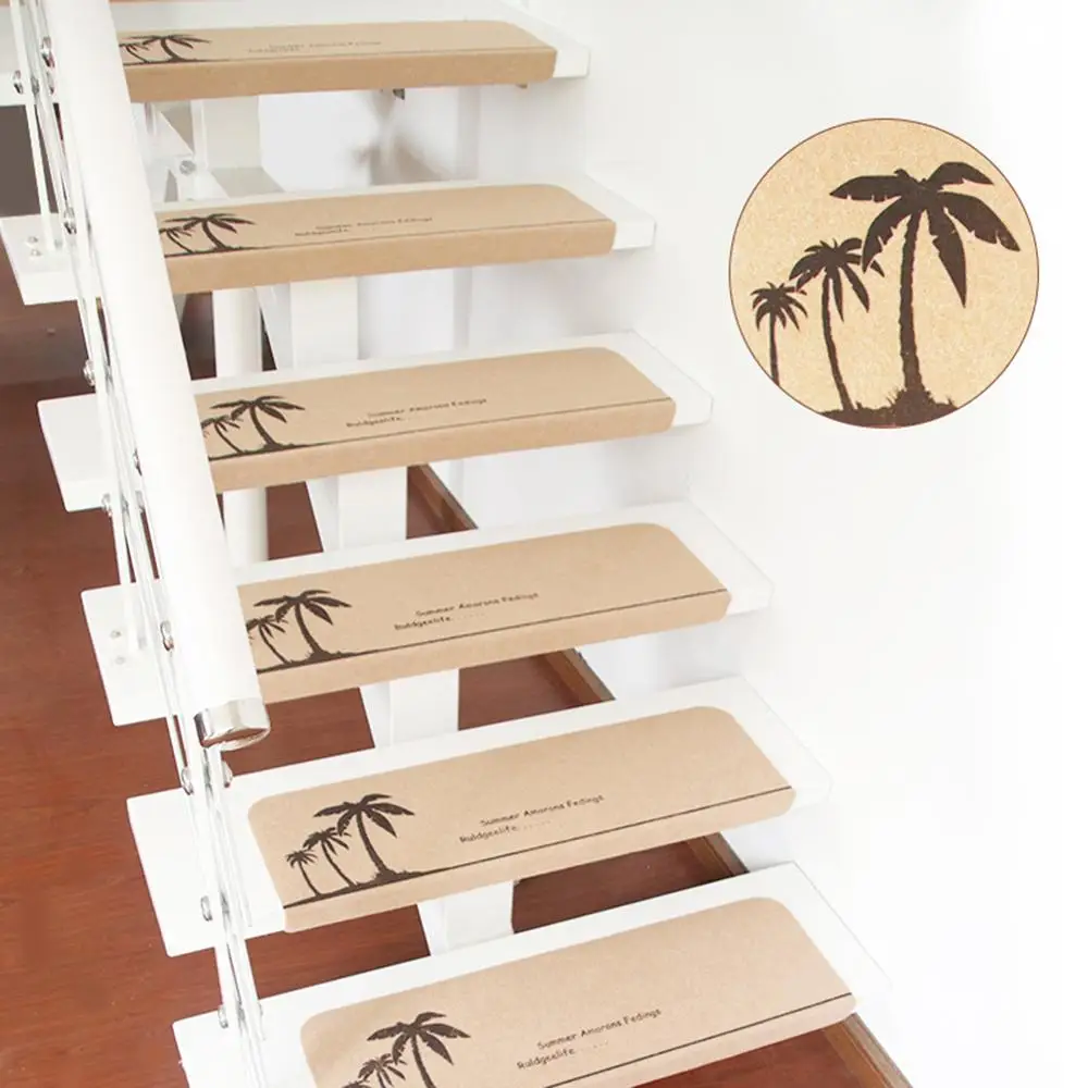 EHOMEBUY лестницы коврика цельнокроеное платье Нескользящие самоклеящиеся коврик современный дом моды Портативный в сложенном виде передовые этапная пластина 2 размера