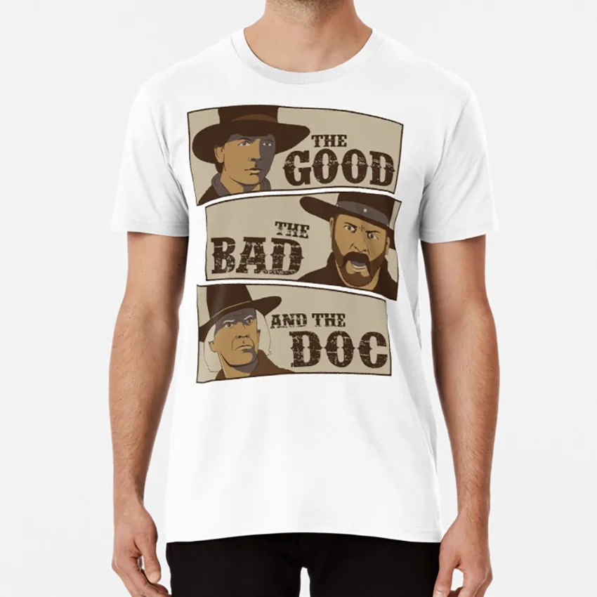 The Good Bad And Doc T Shirt Back To Future Marty Mcfly Brown Emmett Biff tanen Mad Dog|Футболки| |