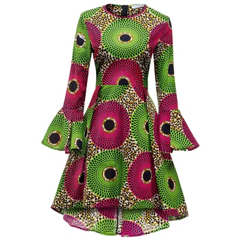 

african dresses for women ankara print dress Long Sleeves african clothing wax print african traditional clothing Ankara Dresses