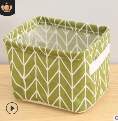 High Quality Cotton Linen Desktop Storage Basket Sundries Storage Box with Handle Desk Makeup Organizer 20.5x13.5x16.5cm S01 - Цвет: 6