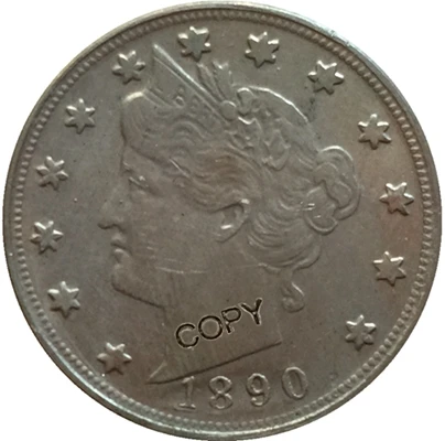 1890 США 32 монеты LIBERTY HEAD никель пять центов копии монет - Цвет: 1890