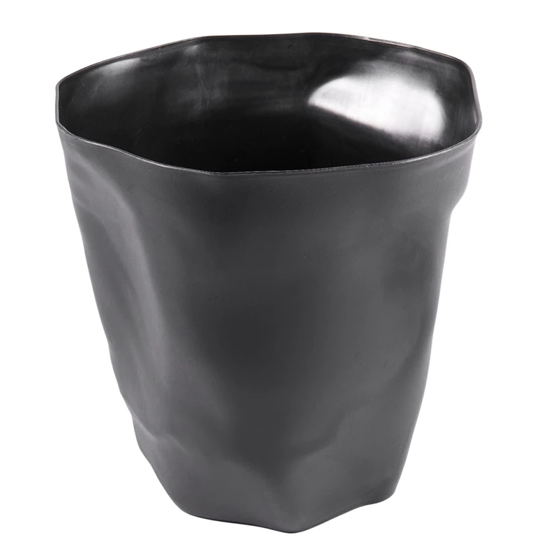 2pcs Living Room Uncovered Trash Can Bedroom Large Dustbin Bathroom Paper Rubbish Bin-Black& White