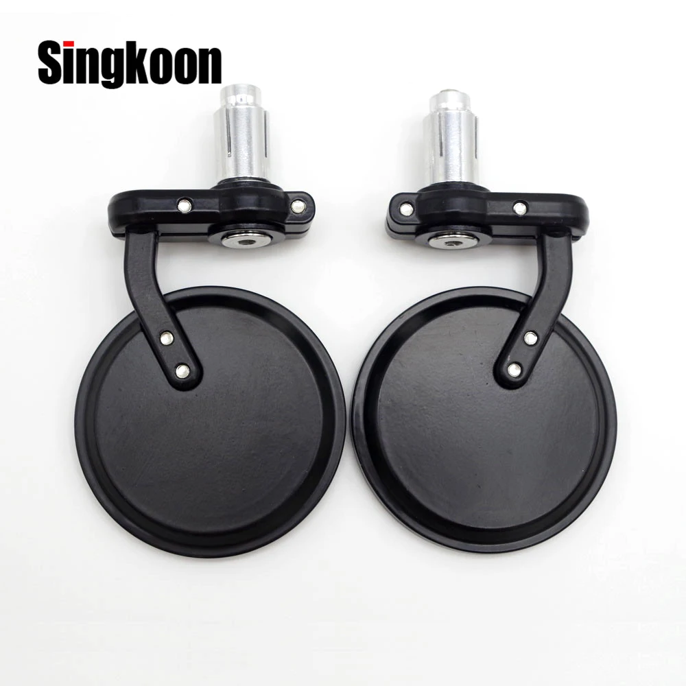 

Universal Motorcycle Bar End Black Rearview Mirror Round Oval Side Mirrors FOR yamaha tdm 850 gsx s1000 suzuki sv jawa 350 sr 50