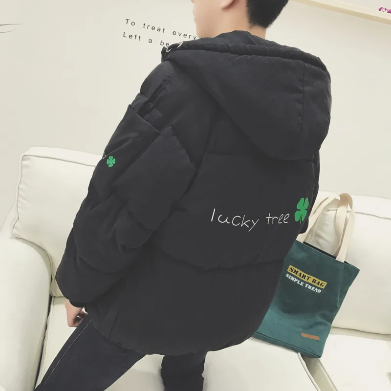 Winter New Korean Version Of The Tide Brand Hip Hop Loose Couple Plant Printing Bread Clothing Wild Student Casual Coat