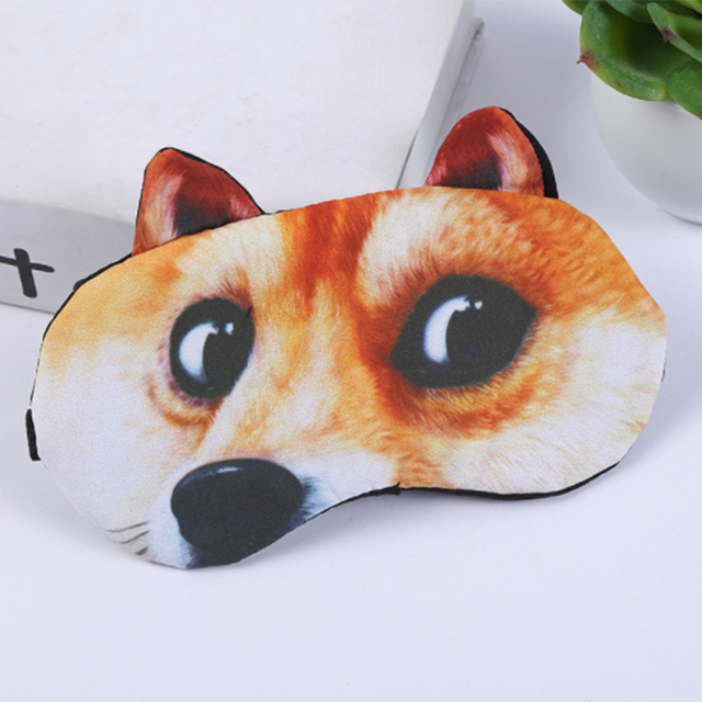Cat Dog Sleep Eye Mask & Blindfold with Elastic Strap Soft Eye Cover Eyeshade for Night Sleeping, Travel, Nap for Women Men
