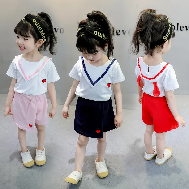 

2019 Girls Suit 1-4-Year-Old Childrenswear Children Summer Western Style Summer Female Baby Clothes Summer Wear Fashion New Styl