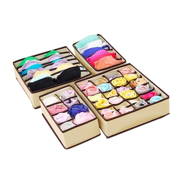 

Household Drawer Closet Organizers Boxes For Underwear Bra Home Storage Non-woven Scarfs Socks Bra Organizer Storage Box
