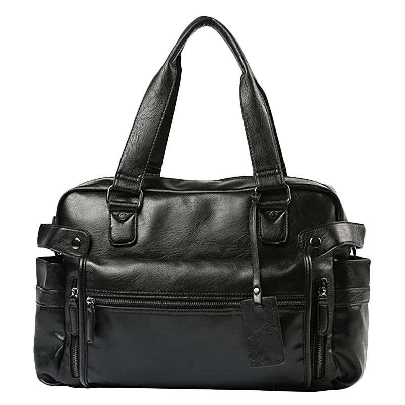 

Men'S Briefcase Messenger Shoulder Bags Large Capacity Handbag Business Leather Computer Bags Laptop Multifunction