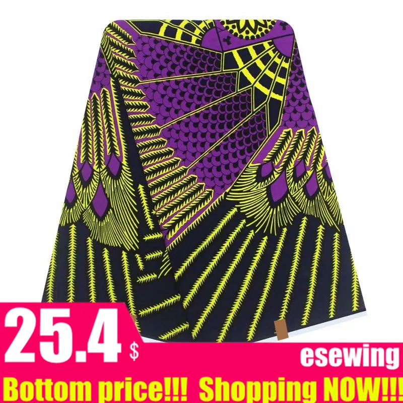 Нигерийская Анкара африканская восковая ткань хлопок дешевая мягкая восковая Ткань 6 ярдов африканская ткань для платья