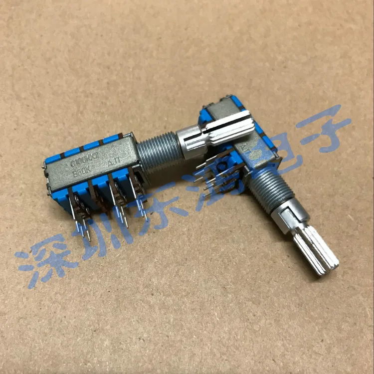 

2PCS/LOT TOCOS automotive precision potentiometer, two axis double tune 3, C100Kx2 B50K internal axis with midpoint