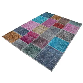 

143x203 Cm Multicolor Handmade Patchwork Rug-5x7 Ft