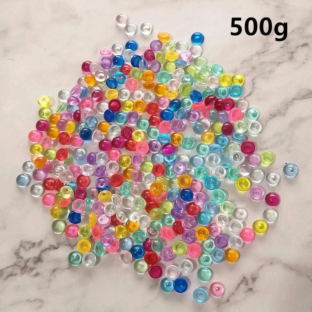500g 7mm Plastic Flat Back Loose Cabochon Beads For DIY Jewelry Making Acrylic Beads Decoration