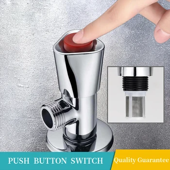 

Bathroom Angle Valve Anti-explosion Thicken Toilet Triangular Valve Copper Push Button Switch Valve Wall Mounted for Toilet Sink