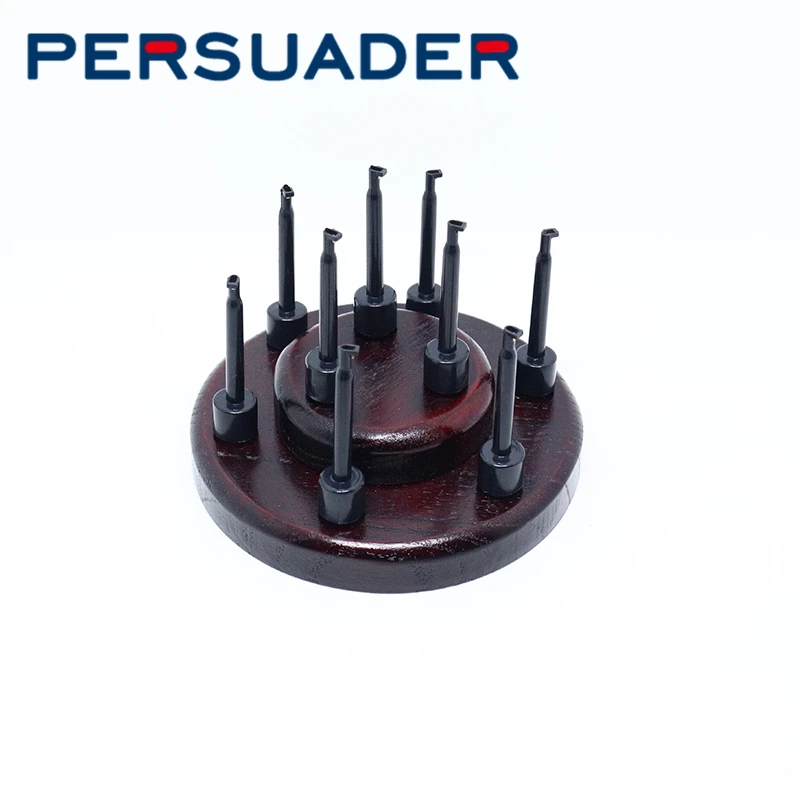 Persuader 1Set In Possesso Di 9 Mosche Fly Tying Widget Di Strumento Di Archiviazione Con Base In Legno Massello Nuovo Fly Tying Mestiere Mobili Fly L