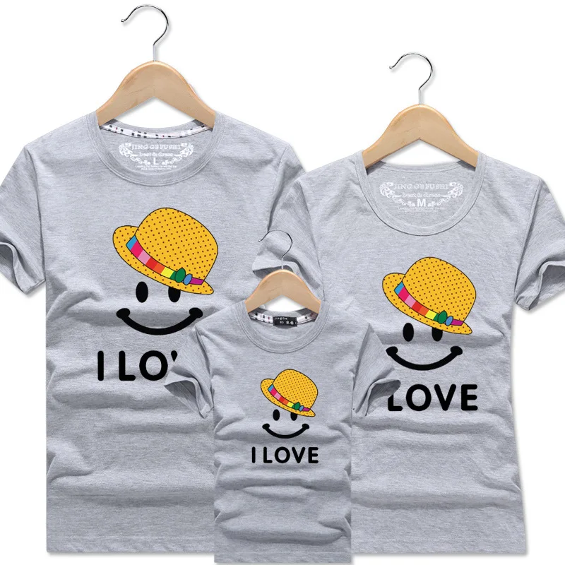 Футболки с улыбкой, с короткими рукавами, 5xl, одежда для папы, мамы, родителя и ребенка одинаковые комплекты для семьи подарки для детей, Прямая поставка - Цвет: gray Smile tops