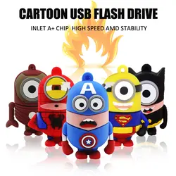 Мультяшный флеш-накопитель super MInions Styles 8 ГБ 16 ГБ 32 ГБ 64 Гб USB флеш-накопитель флешки U диск