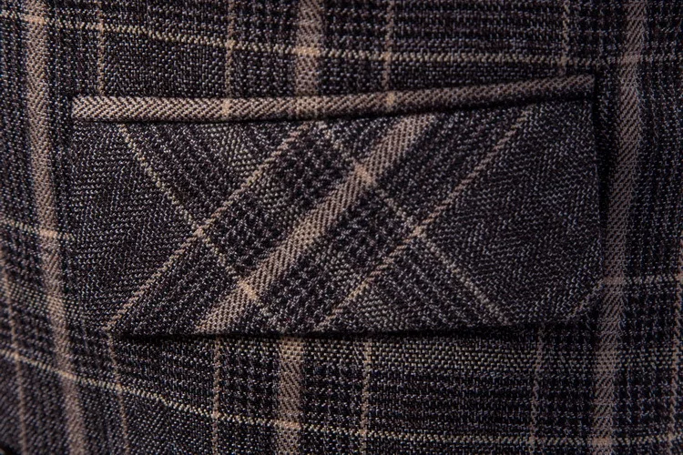 Dunhuang Spring New Style Men Business Casual Plaid Suit Waistcoat 9610