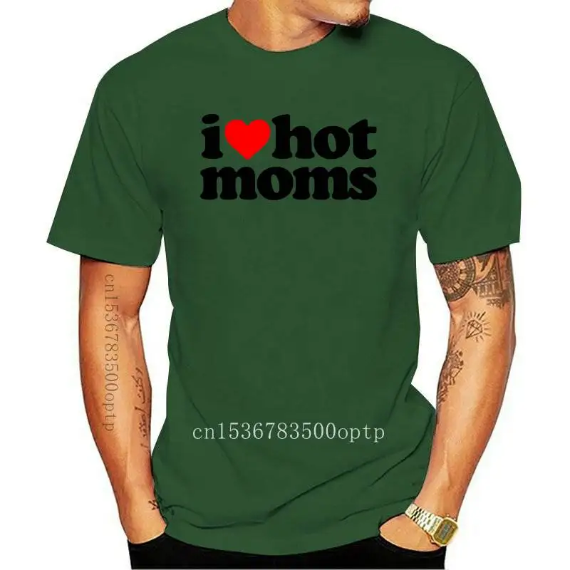 Футболка с надписью i love hot Mommy-i heart | Мужская одежда