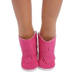 Bottes courtes roses pour fille américaine, accessoires de poupée nouveau né de 18 pouces (46cm) 