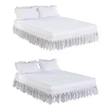 Twim/Full/queen эластичная кровать юбка кружевное покрывало вокруг King постельное покрывало комфорт морщин Устойчив обертывание для спальни