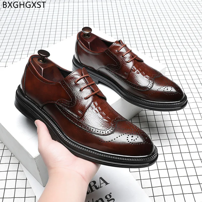 

Black Crocodile Shoes Men Formal Leather Shoes for Men 2023 Dress Shoes Mens Fashion Wedding Zapatos De Hombre Chaussure Homme