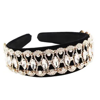 

Baroque Palace Wide Headband Womens Mesh Style Glitter Rhinestone Hair Hoop 2XPC