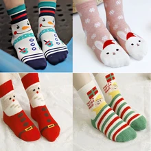 1 пара женских носков, зимние теплые рождественские подарки, стерео-носки, мягкие хлопковые милые носки с Санта Клаусом и оленем, забавные рождественские носки, милые