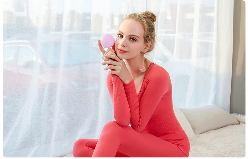 Queenral Thermal Underwear Women For Winter Long Johns Female Underwear Suit Thick  Breathable Warm Clothing Thermal Underwears 4