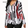 Discount T-Shirt Long-Sleeve Zipper Plus-Size Women's 5XL Spring Autumn Top Tee Loose Sexy V-Neck-Printing 32963532170