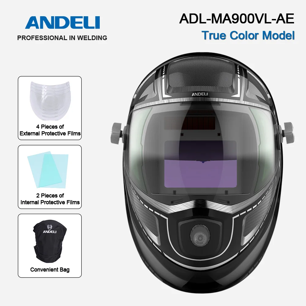 ANDELI Auto Darkening Welding Helmet Adjustable Range True Color Large View Welding Mask with Welding Cutting home depot welding rods Welding & Soldering Supplies