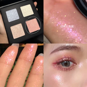 

4 Colors Diamond 3D Face Highlighter Bronzer Palette Makeup Face Contour Shimmer Powder Body Base Illuminator Highlight Cosmetic