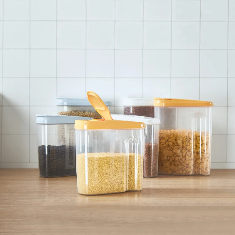 

1 Pcs Food Storage Box Kitchen Food Sealed Snacks Box Clear Container With Pour Lids Dried Fruit Grains Tank Cereal Storage Box