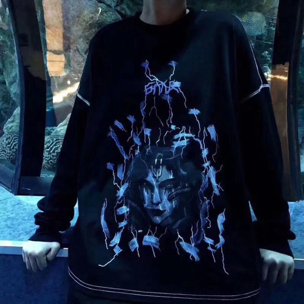 

Gothic Hoodies Men Sweatshirt Oversize Men Goth Print Casual Streetwear Couple Hoodies Sweatshirts Autumn 2020 Loose