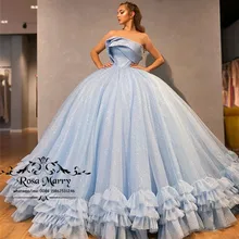 Блестящие милые 15 Бальные платья маскарадные платья Золушки размера плюс из тюля для девочек Vestido De 15 Anos