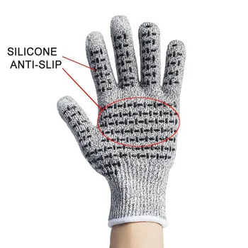 

1 Pair Cut Resistant Gloves Food Grade Level 5 Protection Safety Kitchen Outdoor Cut Gloves EM88