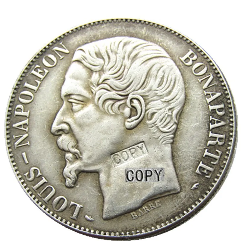 Франция 1852A-B 5 франков посеребренные копии монет