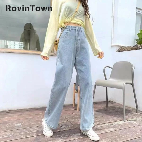 straight cut high waist jeans
