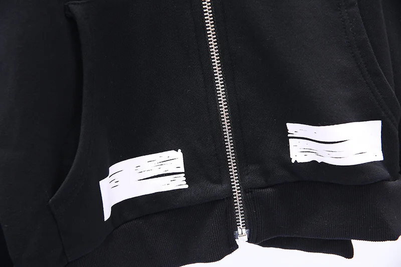 19ss Off-White OW косая полоска стрела для мужчин и женщин для влюбленных Модный хлопковый Повседневный кардиган на молнии толстовка с капюшоном куртка с капюшоном