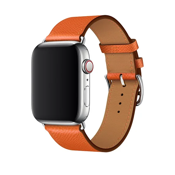 Кожаный браслет-петля для apple watch серии 5 4 44 мм 40 мм браслет-ремешок для часов iwatch 42 мм 38 мм Серия 1 2 3 - Цвет ремешка: orange