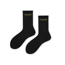 Осенние и зимние женские новые продукты, носки женские, японский стиль, хлопковые, без пятки, с буквами, друзья, модные носки INS, чистый хлопок W