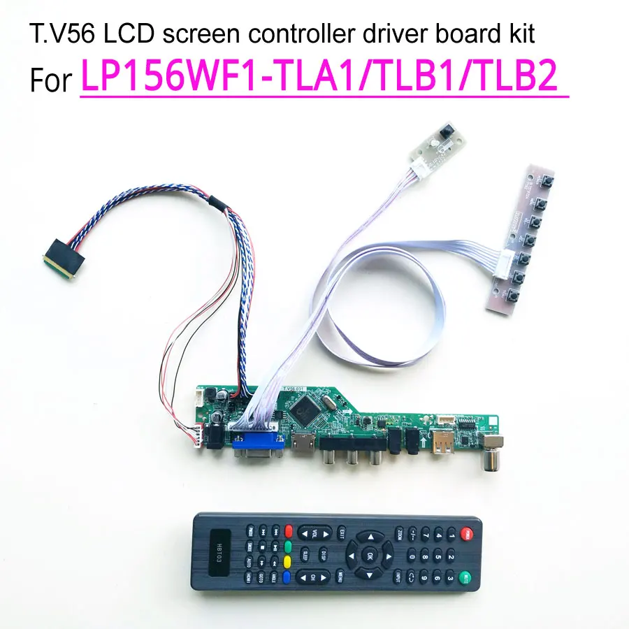 Для LP156WF1-TLA1/TLB1/TLB2 1920*1080 VGA+ HDMI+ USB+ RF notebook PC LVDS 40Pin WLED T. V56 экран контроллер плата привода 15," комплект