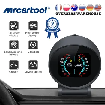 MRCARTOOL M70 Car Intelligent Inclinometer Dual-Channel GPS Compass Speedometer Hud Display Gauge Auto Off-road Slope Alarm Mete 1