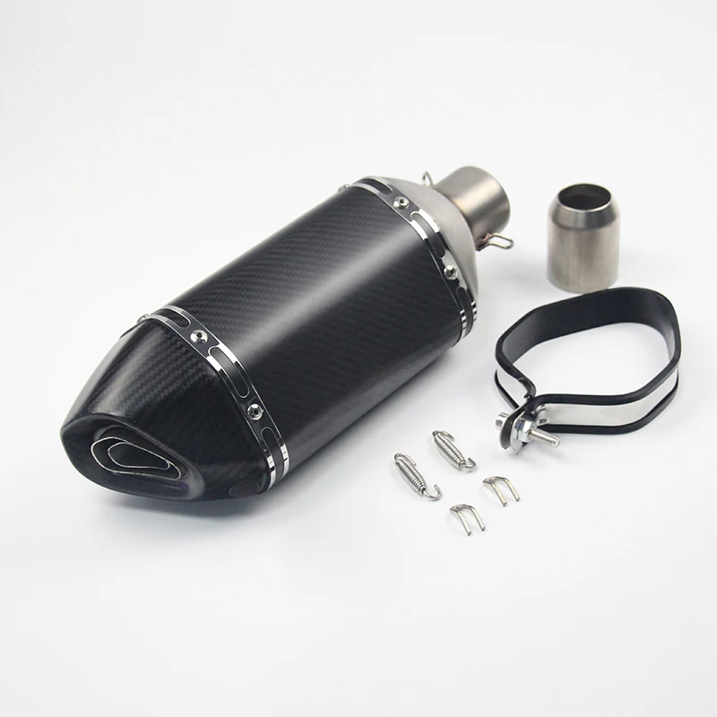 51MM Universal Motorcycle Exhaust Tips Muffler Tail Vent Pipe with DB Killer Silencer for ATV Scooter Bike Carbon Fiber 370MM - Image 4