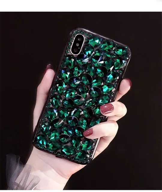 Роскошные Чехлы с кристаллами и драгоценными камнями, стразы для iphone 11 Pro max X XS MAX XR, мягкий чехол для телефона с прозрачными краями для iphone 5S, 6 S, 7, 8 PLUS - Цвет: 1