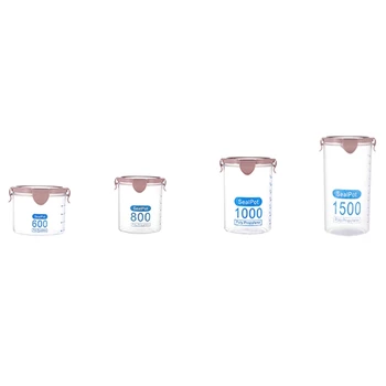 

Transparent Sealed Cans Food Storage Containers Great for Flour, Sugar, Baking Supplies Best 4 Piece Set